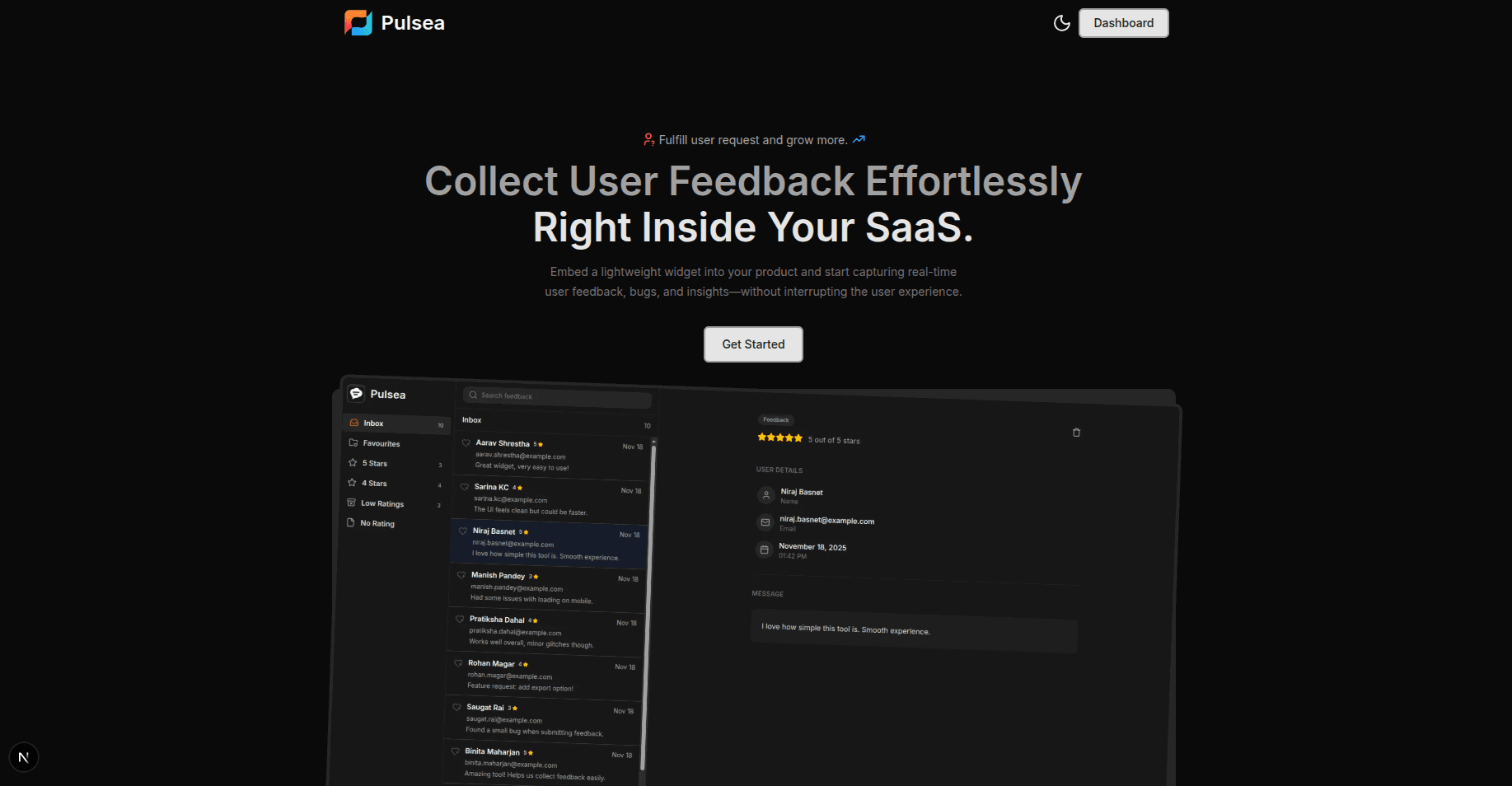 Pulsea – Feedback Collection SaaS