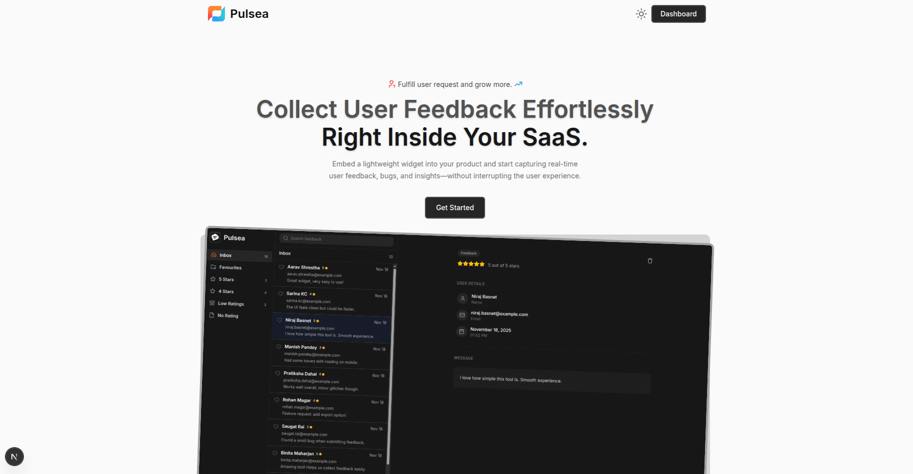 Pulsea – Feedback Collection SaaS
